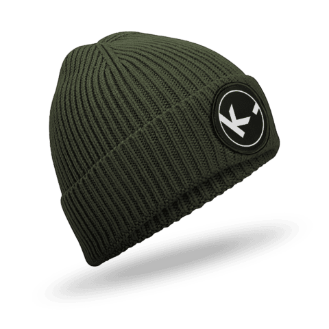 Olivegrüne Mütze mit Logo-Emblem