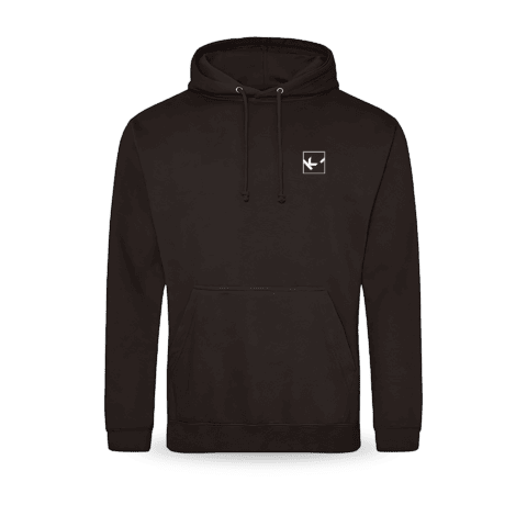 Schwarzer Hoodie mit Kängurutasche und Logo