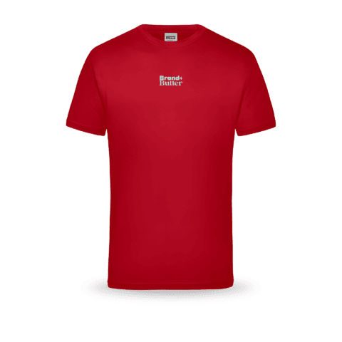Rotes T-Shirt mit Brand Butter Logo