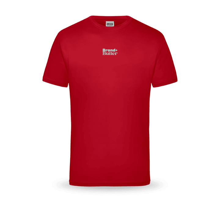 Rotes T-Shirt mit Brand Butter Logo